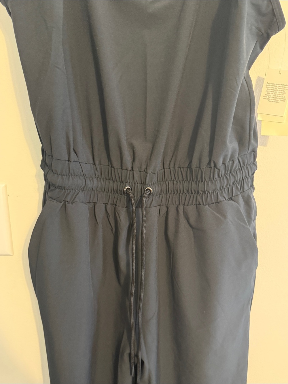 NWT ABERCROMBIE & FITCH Black Sleeveless Jumpsuit with Drawstring Waist - Picture 5 of 5